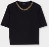 Čierne dámske tričko s náhrdeľníkom Liu Jo galéria