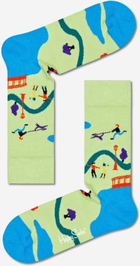 Sada štyroch farebných vzorovaných ponožiek Happy Socks galéria