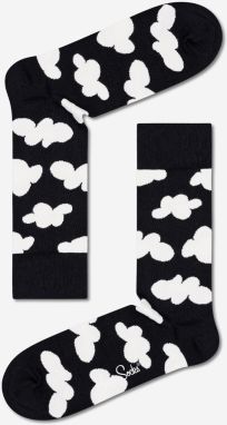 Sada štyroch párov bielych a čiernych vzorovaných ponožiek Happy Socks galéria
