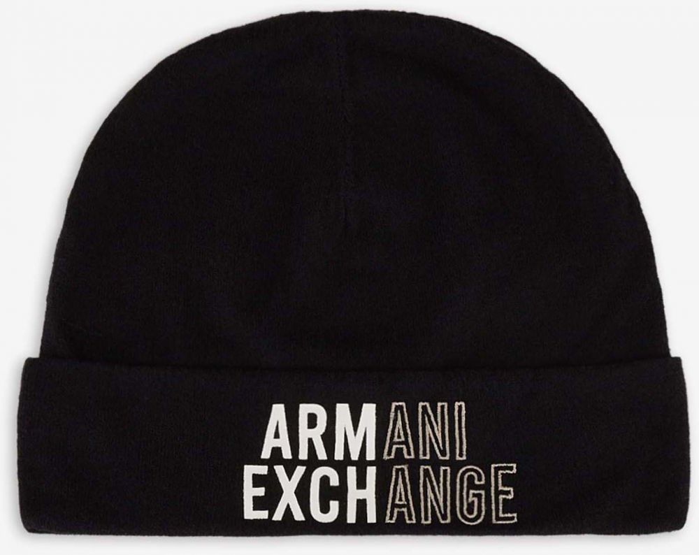 Čiapky, šály, rukavice pre mužov Armani Exchange - čierna