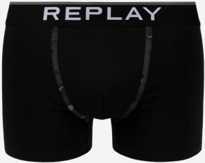 Boxerky v boxerskom štýle 8 manžiet s logom a kamuflážou 2 ks - čierna/kamufláž Black Replay galéria