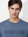 Modré pánske tričko s nápisom Armani Exchange galéria