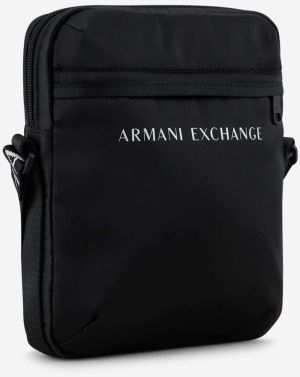 Čierna pánska malá crossbody taška s nápisom Armani Exchange galéria