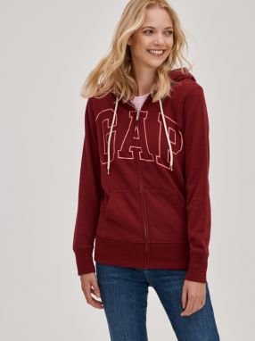Vínová dámska mikina na zips logo GAP easy galéria