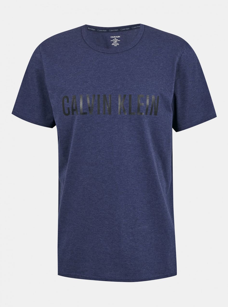 Calvin Klein modré pánske tričko S/S Crew Neck