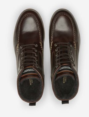 Tmavohnedé pánske členkové kožené topánky Scotch & Soda galéria