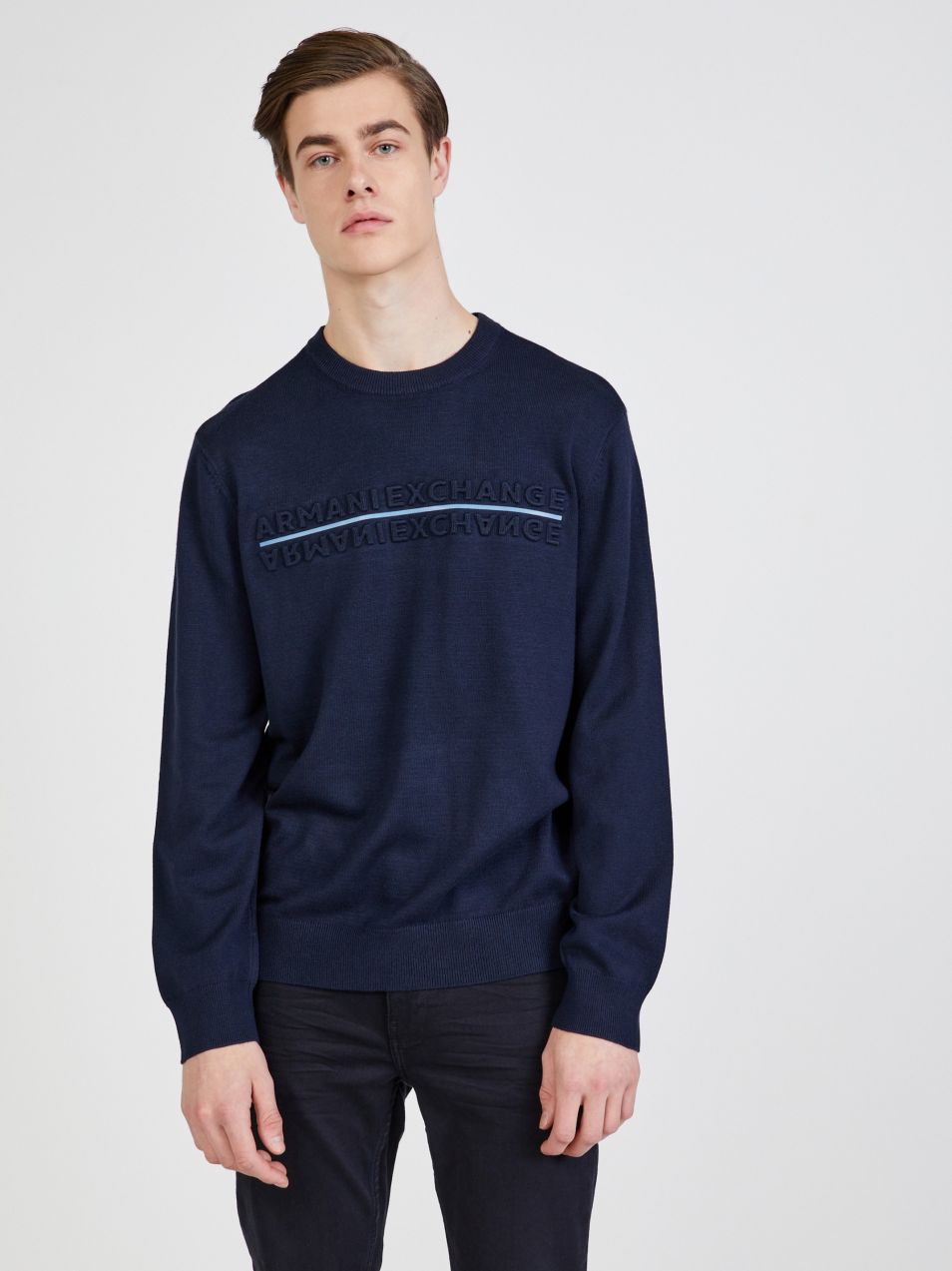 Tmavomodrý pánsky sveter Armani Exchange