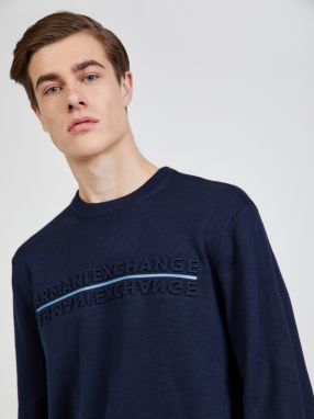 Tmavomodrý pánsky sveter Armani Exchange galéria