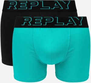 Boxerky Style Boxer 2 T/C Cuff 3D Logo 2Pcs Box - Emerald/Black Replay