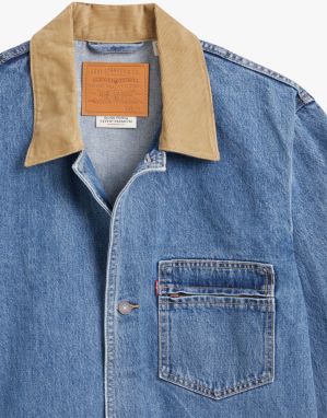 Modrá pánska predĺžená rifľová bunda Levi's® Brisbane Chore galéria