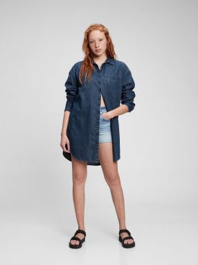 Dámske - Džínsové oversized tričko Blue