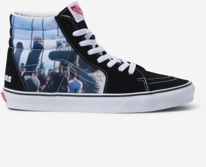 Čierne unisex členkové tenisky s potlačou VANS SK8-Hi