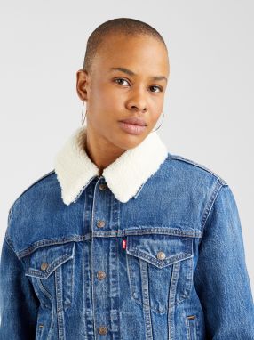 Modré dámska rifľová bunda s kožúškom Levi's® 3 In 1 Trucker galéria