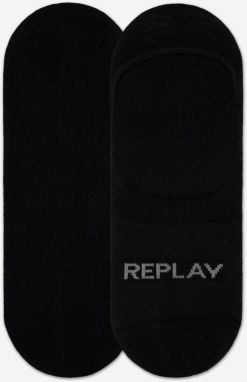 Ponožky Invisible Basic Foot Logo 3Prs Card Wrap - Black/Castlerock Replay galéria