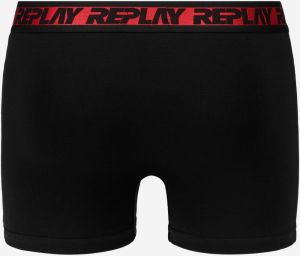 Boxerky Style Boxer 6 T/C Metallic Cuff 2Pcs Box - Dark Blue/Black/Red Replay galéria