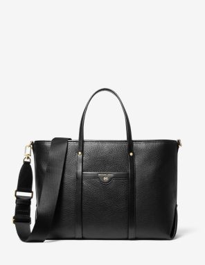 Čierna kožená kabelka Michael Kors Beck galéria