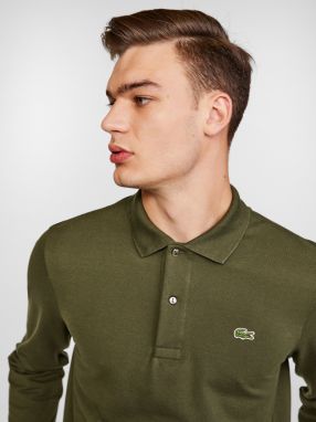 Zelené pánske polo tričko s dlhým rukávom Lacoste galéria