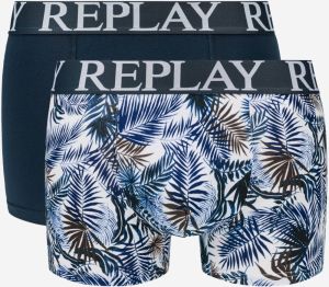 Boxer Style 7 T/C Foliage 2Pcs Box - Dark Blue/Whitee Replay