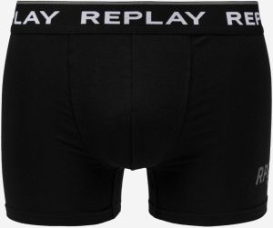 Boxerky Style 2 Cuff Logo&Print 2Pcs Box - Black/Grey Melange Replay galéria
