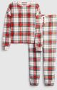 Červené dámské flanelové kostkované pyžamo GAP galéria