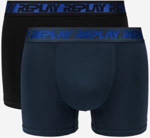 Boxerky Style Boxer 6 T/C Metallic Cuff 2Pcs Box - Dark Blue/Black/Blue Replay