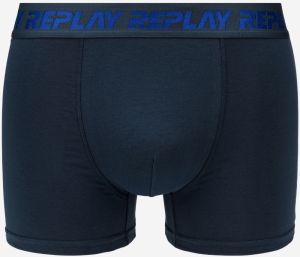 Boxerky Style Boxer 6 T/C Metallic Cuff 2Pcs Box - Dark Blue/Black/Blue Replay galéria