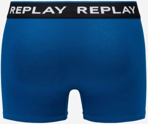 Boxerky Style 2 Cuff Logo&Print 2Pcs Box - Black/Cobalt Blue Replay galéria