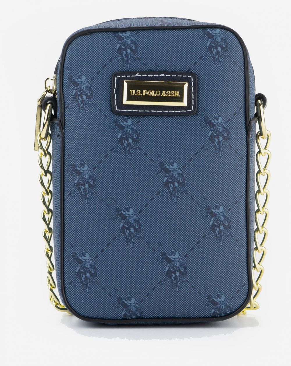 Modrá vzorovaná crossbody kabelka U.S. Polo Assn. Hampton Mini Bag