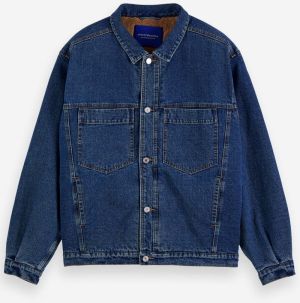 Modrá pánska džínsová bunda s kožušinou Scotch & Soda galéria