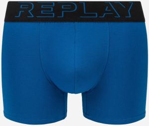 Boxerky Style Boxer 2 T/C Cuff 3D Logo 2Pcs Box - kobaltová modrá/čierna Replay galéria