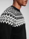 Čierny pánsky pletený sveter s nórskym vzorom GAP galéria