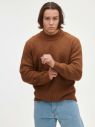 Hnedý pánsky pletený vlnený sveter GAP galéria