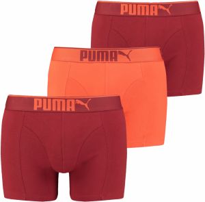 Súprava troch pánskych boxeriek Puma v červenej a oranžovej farbe