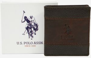 Tmavohnedá pánska kožená peňaženka U.S. Polo Assn. Union Vert galéria