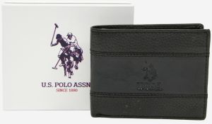 Čierna pánska kožená peňaženka U.S. Polo Assn. Union Horiz galéria