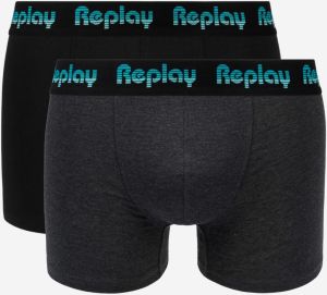 Boxerky Boxer Style 5 Jacquard Logo 2Pcs Box - Black/D Gmel/Azure Replay