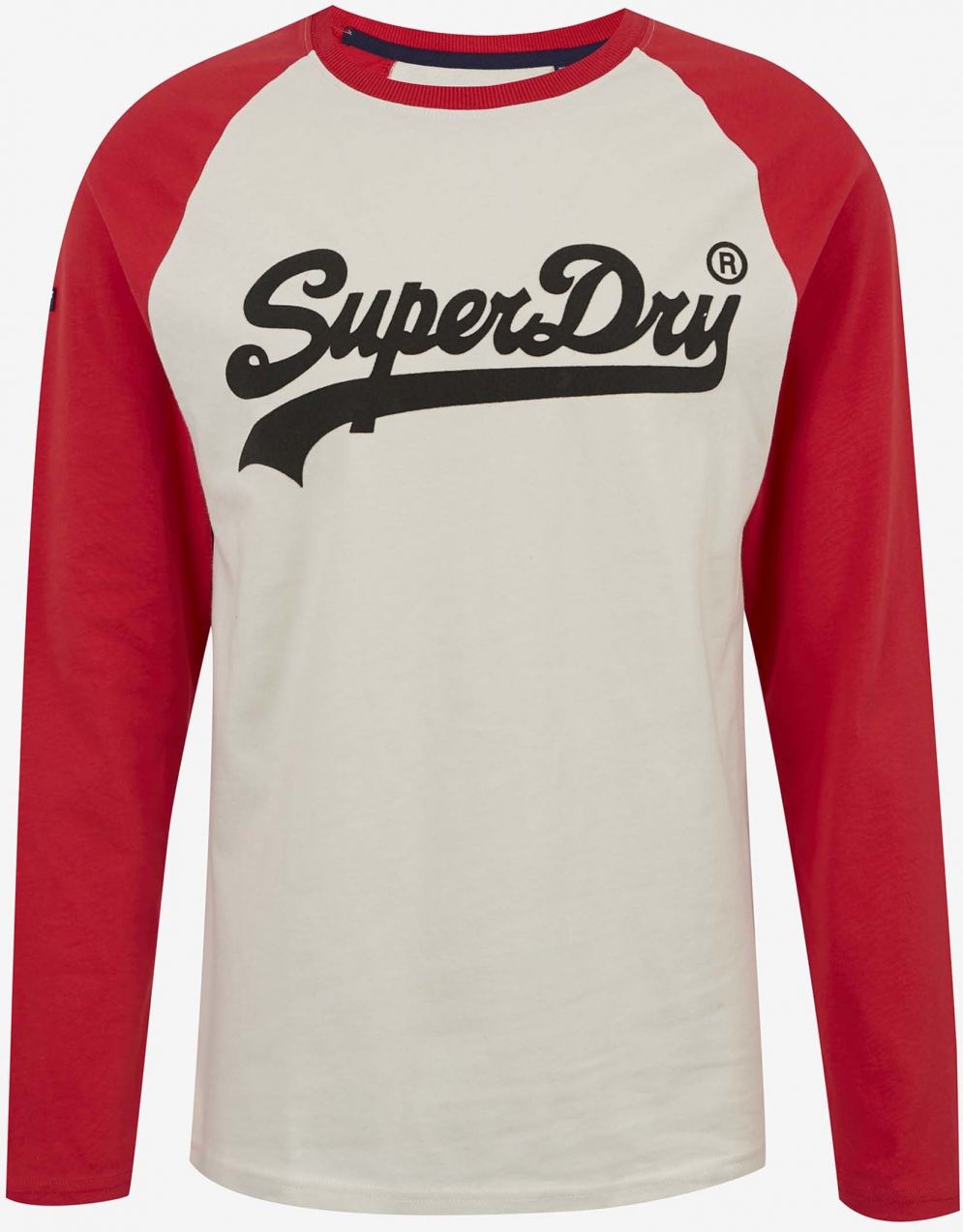 Červeno-biele pánske tričko s potlačou Superdry
