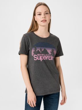 Tričká s krátkym rukávom pre ženy Superdry - sivá