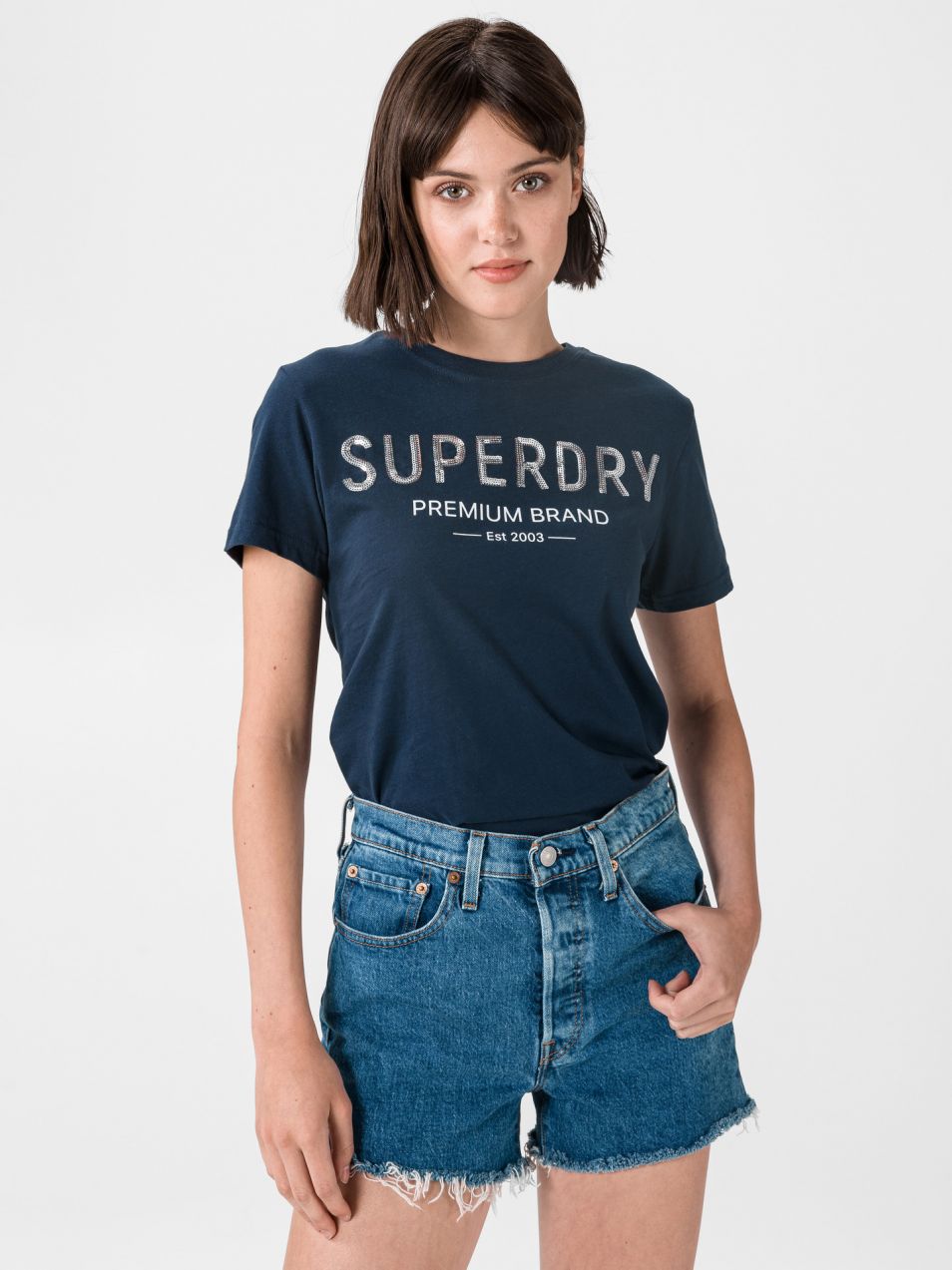 Tričká s krátkym rukávom pre ženy Superdry - modrá