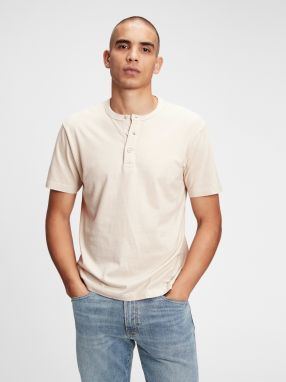 GAP béžové pánske tričko Henley