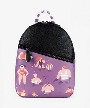 Fialovo-čierny dámsky batoh VUCH Swimmers backpack