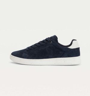 Tommy Hilfiger tmavomodré semišové tenisky pre mužov
