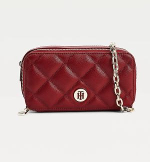 Červená prešívaná crossbody kabelka Tommy Hilfiger