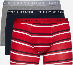 Sada troch pánskych boxeriek v šedej, modrej a červenej farbe Tommy Hilfiger