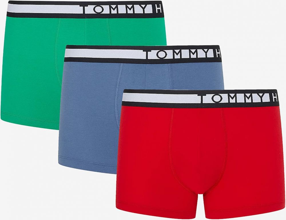 Sada troch pánskych boxeriek v červenej, modrej a zelenej farbe Tommy Hilfiger