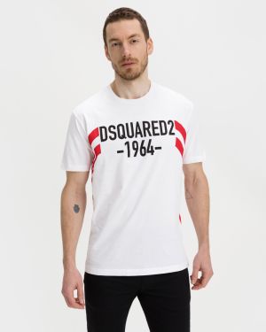 Tričká s krátkym rukávom pre mužov DSQUARED2 - biela