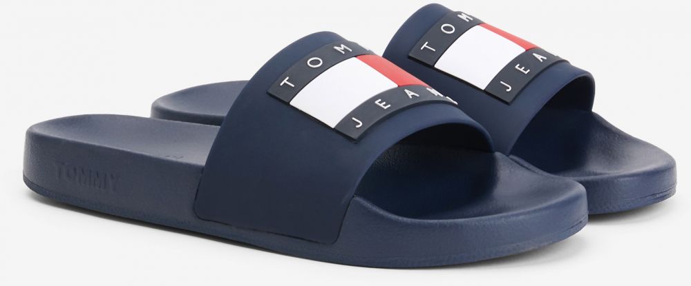 Tmavomodré dámske vzorované papuče Tommy Hilfiger