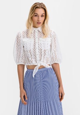 Guess biele crop top Phoebe