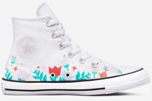 Biele dámske vzorované členkové tenisky Converse Chuck Taylor All Star