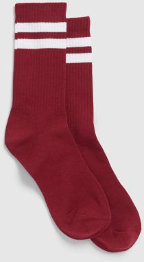 Červené pánske ponožky GAP new athletic quarter crew stripe